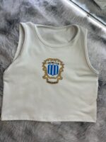 Musculosa retro blanca con dorado - Imagen 3